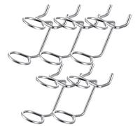 WHAMVOX Crochet pour Panneau Perforé en Fer Argenté, Support de Tournevis 5pcs, Design Double Anneau, pour Atelier et Rangement D'outils sur Établi