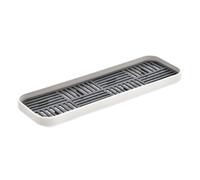 WHAMVOX Égouttoir Double Couche Rectangulaire Blanc Plateau Filtrant Compact Bac de Récupération D’Eau Plateau de Vidange Cuisine et Service à Thé