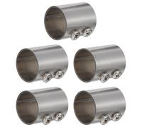 WHAMVOX Embout Connecteur de Tringle à Vêtements en Acier Inoxydable Argenté Tringle 5pcs pour Rallonge Stable de Tube de Garde-Robe, pour Amélioration Maison