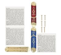 WHAMVOX Ensemble de 3 Mezouzahs Casher avec Rouleaux en Alliage, Facile à Monter, Décoration Traditionnelle pour Porte et Bénédiction Maison à Hanoukka