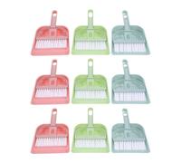 WHAMVOX Ensemble Mini Balayette et Pelle 9 Pièces Vert Rose Bleu - Balai de Table Portable en Plastique Léger - Outil de Nettoyage pour Bureau Cages D’Animaux et Intérieur de Voiture