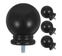 WHAMVOX Lot de 4 Embouts de Tringle à Rideaux Ronds en Plastique Noir, Style Décoratif Vintage, Compatible Universellement pour Maison et Bureau