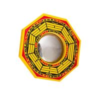 WHAMVOX Miroir Bagua Suspendu Zen en Bois et Verre, Style Rétro Chinois | Décor Mural Feng Shui pour Boutique ou Temple, Pièce Suspendue, Effet Visuel Marquant