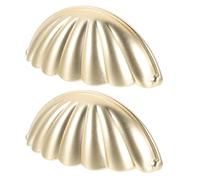 WHAMVOX Poignée de Porte pour Meuble en Alliage de Zinc Or Vintage, Lot de 2pcs, Forme Coquillage, Décorative et Élégante pour Placards et Salon