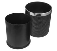 WHAMVOX Poubelle en Plastique 10l Noire à Anneau Presse pour Chambre | Usage Polyvalent Maison ou Bureau, Limite les Fuites, Fermeture, Style Pratique, Format Compact
