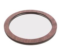 WHAMVOX Round Mirror Tray, Vintage Decorative Wooden Acrylic Vanity Tray, Sturdy Multi-Purpose Counter Top Display for Coffee Table, Weddings, and Home Decor