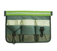 WHAMVOX Sacoche à Outils de Jardinage avec Bandes Réfléchissantes, Ceinture Réglable en Tissu Oxford Vert Clair et Multiples Poches pour Organiser Facilement Les Outils