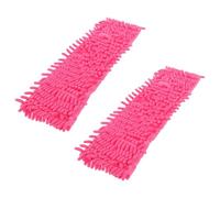 WHAMVOX Serpillière de Rechange 2 Pièces en Chenille, Chiffon de Nettoyage | Accessoires pour Balai, Usage Maison et Fenêtre, Rouge, Doux, Peu Encombrant, Performance de Nettoyage