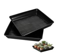 WHAMVOX Soucoupe Carrée 40x40 en Plastique Noir pour Pot de Fleurs, Lot de 2pcs, Plateau D'égouttage Résistant pour Balcon et Jardin, Maintien Propre et Solide