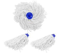 WHAMVOX Tête de Rechange Serpillère à Vis en Coton 3 Pièces pour Sols | Plastique et Coton, Sèche Vite, pour Cuisines et Nettoyage Domestique, Remplace une Tête Usée
