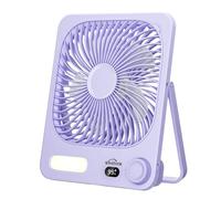 WHATOOK Ventilateur de Table Rechargeable 10000mAh avec Veilleuse, USB C Silencieux 30dB, 100 Vitesses, 40h, Écran Auto-Off, Grille Lavable, Crochet Camping Bureau Chambre