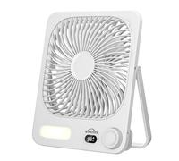 WHATOOK Ventilateur de Table Rechargeable 10000mAh avec Veilleuse, USB C Silencieux 30dB, 100 Vitesses, 40h, Écran Auto-Off, Grille Lavable, Crochet Camping Bureau Chambre