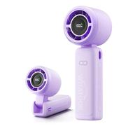 WHATOOK ventilateur portable 4000 mAh, design pliable à 180°, 5 vitesses, affichage LED, autonomie jusqu’à 12h. Mini ventilateur puissant idéal pour voyages, bureau et extérieur