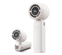 WHATOOK ventilateur portable 4000 mAh, design pliable à 180°, 5 vitesses, affichage LED, autonomie jusqu’à 12h. Mini ventilateur puissant idéal pour voyages, bureau et extérieur