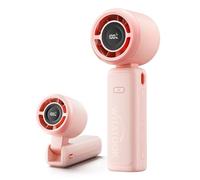 WHATOOK Ventilateur Portable 4000 mAh, Pliable 180°, LED, 5 Vitesses