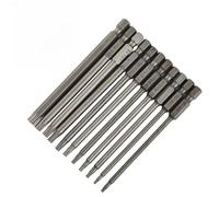 WheatThrive Jeu d'embouts Torx de sécurité hexagonaux, 11 pièces, embouts de tournevis extra longs, alliage d'acier T7-T40 pour perceuse électrique