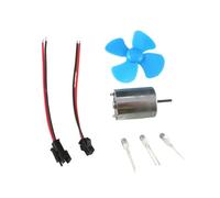 WheatThrive Kit de générateur d'éolienne 0-20 V CC avec ventilateur à 4 pales de 60 mm, modèle d'énergie 200-3000 tr/min pour projets scientifiques