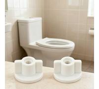 WheatThrive Lot de 2 kits de fixation pour abattant de WC avec écrou arrière de 6 mm, fixation inférieure en plastique blanc, pour couvercle de 2,5 cm