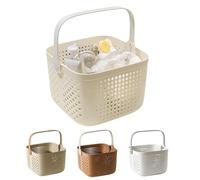 WheatThrive Panier de douche, panier de bain, fourre-tout de douche portable avec trous de drainage, organiseur de rangement en polypropylène durable pour salle de bain, salle de sport, dortoir