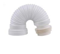 WheatThrive Raccord flexible pour cuvette de WC, tuyau d'évacuation de toilettes, tuyau de sol extensible, en PVC blanc, 250 mm-500 mm, connexion flexible solide pour tuyau de cuvette de WC au tuyau