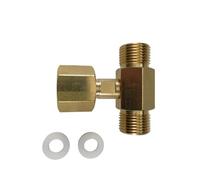 WheatThrive Répartiteur, adaptateur, raccord en T en laiton, W21.8-14 vers M22-14, connecteur 3 voies pour réservoir de gaz, double sortie, avec joint, paquet