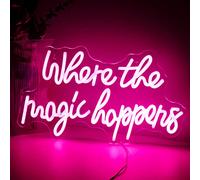 Where the Magic Happens Enseigne Au Néon LED Rose Mot Light Up Signes Pour Mur USB Alimenté Lettre Néon Light Signes Lumière Intérieure Pour Chambre De Mariage Anniversaire Décor Partie Signe