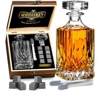 WHISISKEY Carafe Whisky - Carafe à Whisky - 500ML - Coffret Cadeau Homme - Coffret Whisky Luxueux - Idee Noel - Decanter avec 8 Pierre a Whisky, Whiskey Accessories