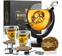 WHISISKEY Carafe Whisky - Carafe à Whisky - 900ML - Coffret Cadeau Homme - Idee Noel - Decanter avec 2 Verre à Whisky, 4 Pierre a Whisky, Whiskey Accessories