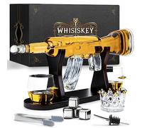 WHISISKEY Carafe Whisky - Verre à Whisky - Idee Cadeau Homme Anniversaire | Coffret Whisky Luxueux - Cadeau Papa - Decanter 1000ML avec 2 Verres, 4 Pierre a Whisky, Whiskey Accessories