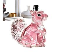 Whiskey Decanter, Squirrel Shape Glass Wine Bottle Container, Decorative Liquor Serving Decanter For Home Kitchen Dining Room Restaurant Bar Party Celebration Display Entertaining Gift Use