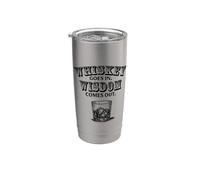 Whiskey Goes In Wisdom Comes Out Vintage Bourbon Humour Gobelet isotherme en acier inoxydable double paroi