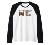 Whiskey Time Enfin WTF Drink Lover Humour Manche Raglan