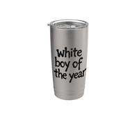White Boy of The Year - Funny Handsome Cool Men's Humor Gobelet isotherme en acier inoxydable double paroi