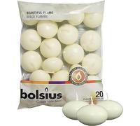 White Candle Company Bolsius Lot de 20 bougies flottantes Ivoire 5 heures