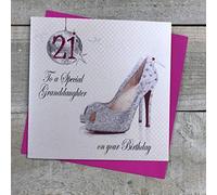 WHITE COTTON CARDS Carte de 21e Anniversaire pour Petite-Fille to a Special Granddaughter on Your 21st Birthday Card Blanc