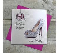 WHITE COTTON CARDS Carte de 40e Anniversaire pour Fille to a Special Daughter on Your 40th Birthday Fabriquée à la Main Blanc