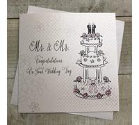 WHITE COTTON CARDS Carte Motif gâteau pour Mariage/PACS [en Langue étrangère]
