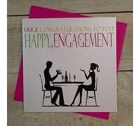 WHITE COTTON CARDS Code N58 Grande Carte de félicitations Fiançailles à Vous. Happy Engagement Main