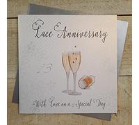WHITE COTTON CARDS Dentelle Anniversaire de Mariage «with Love on Your Special Day» (13e Carte d'anniversaire Faite à la Main