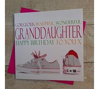 WHITE COTTON CARDS Gorgeous N92 Gamme Fluo, Belle, Wonderful Granddaughter Happy Birthday to You Carte d'anniversaire Faite à la Main