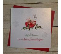 white cotton cards X65 Carte de Noël Faite à la Main pour Les Petites-Filles [Texte en Anglais] Blanc