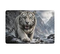 White Tiger with Diamond Grill Tapis 150 x 100 cm, Doux et Antidérapant | Tapis de chambre antidérapant pour l'automne, avec surface douce; pour chambre d'amis et coin lecture