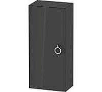 Duravit demi-hauteur tulipe blanche WT1323LH1H1 40 x 24 cm, Graphit haute brillance, 2000 à gauche avec poignée, 2 étagères en verre
