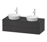 Duravit -vasque Tulip blanc WT4988B5858 130 x 55 cm, Graphit , suspendu, 2 tiroirs, 2000 , vasque des deux côtés