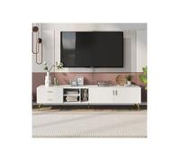 White TV cabinet, suitable for 75-inch televisions, modern entertainment centre, media console (white)