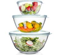 WhiteRhino Bol en verre, set de 3 avec couvercle 4,2L 2,5L 1L