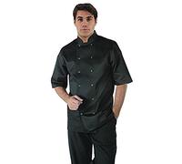 Whites Chefs Apparel A439-S Vegas Veste de chef manches courtes Noir