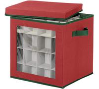 Whitmor Rangement d'ornements, Tissu, Rouge, 64 Compartiments
