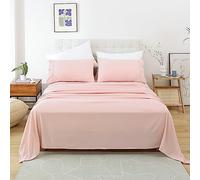 Whitney Home Textile Parure de lit 4 pièces pour lit Double - Draps de lit de Luxe Doux et Confortables, draps Respirants et rafraîchissants pour Femmes, Hommes, Adolescents, Poche très Profonde,