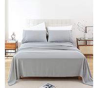 Whitney Home Textile Parure de lit 4 pièces pour lit Double - Draps de lit de Luxe Doux et Confortables, draps Respirants et rafraîchissants pour Femmes, Hommes, Adolescents, Poche très Profonde